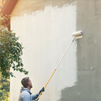 Painting Wall with Large Roller
